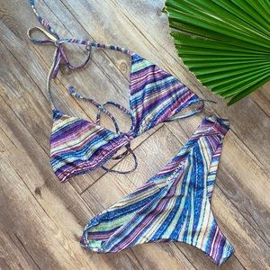 NEW FRANKIES BIKINIS🌸SHIMMY BLUE TOP/CHEEKY BTM